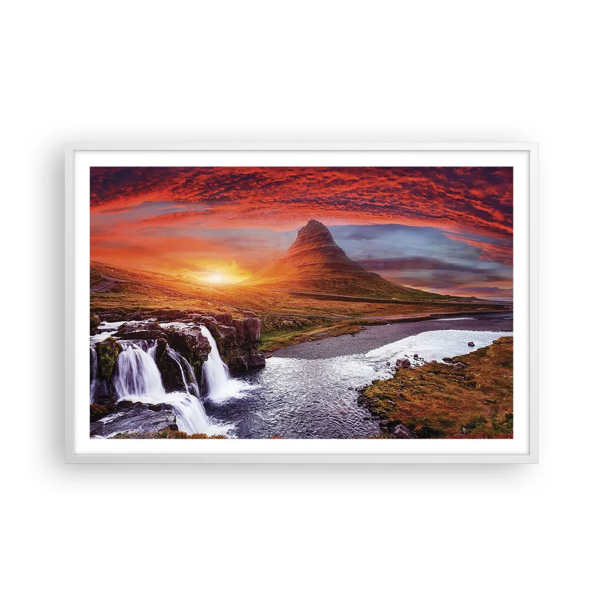 Affisch i vit ram - Utsikt över Midgård - 91x61 cm