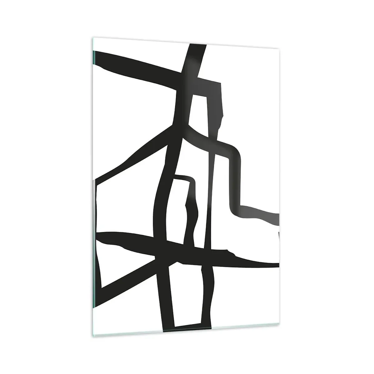 Glastavla - Bild på glas - Svartvit konstruktion - 50x70 cm