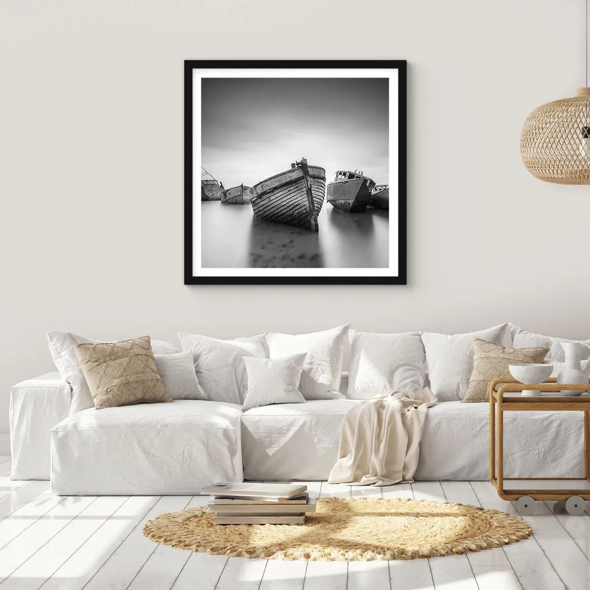 Affisch i svart ram - Bara minnen... - 60x60 cm