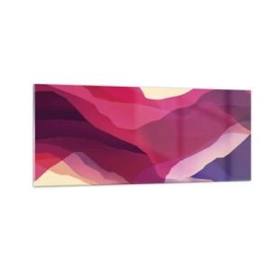 Glastavla - Bild på glas - Purpurfärgade vågor - 100x40 cm