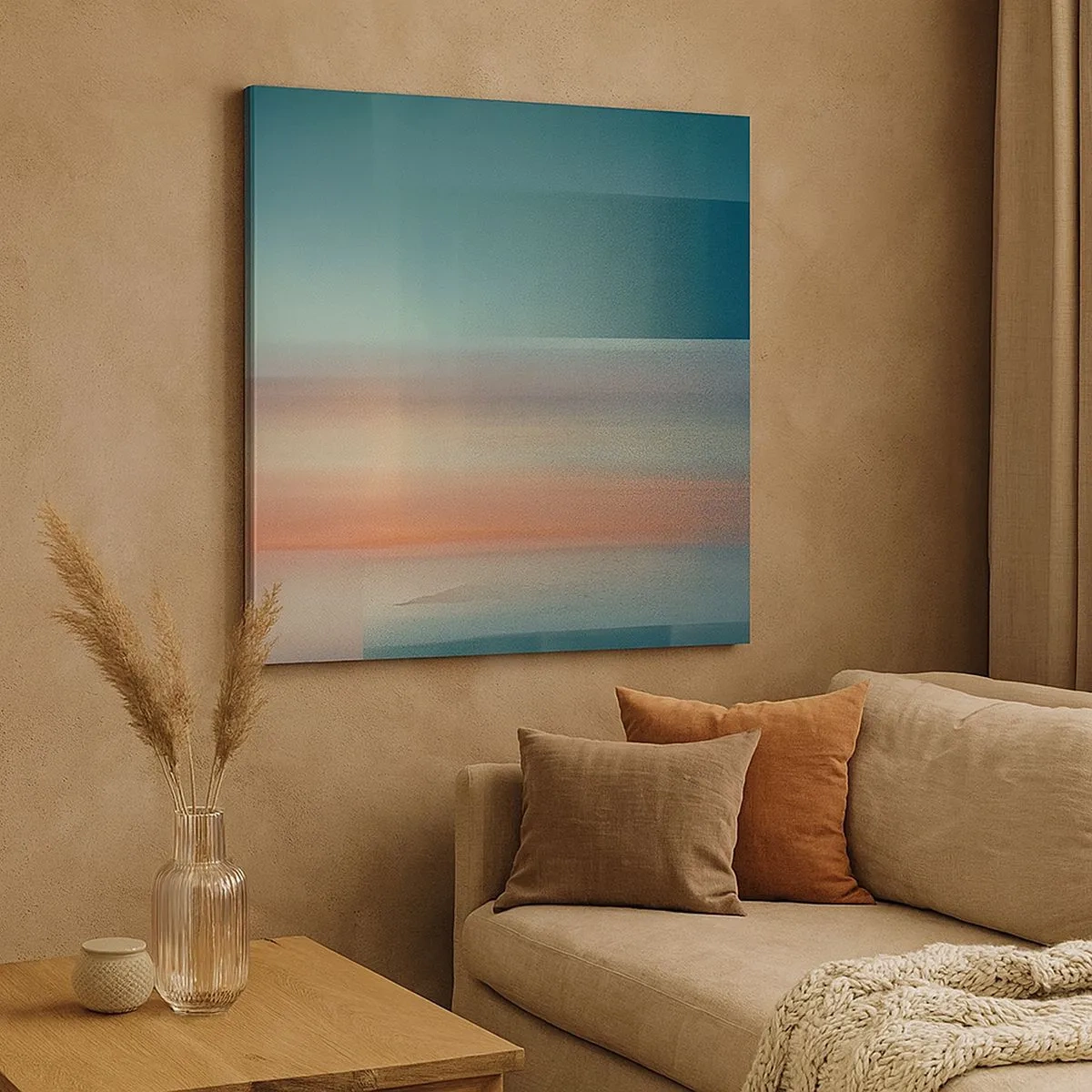 Canvastavla - Bild på duk - Abstraktion: ljusvågor - 30x30 cm