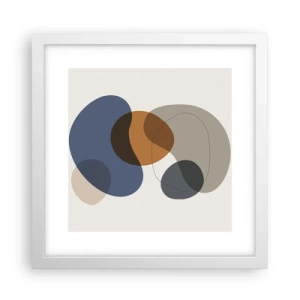 Affisch i vit ram - Färgernas droppar - 30x30 cm