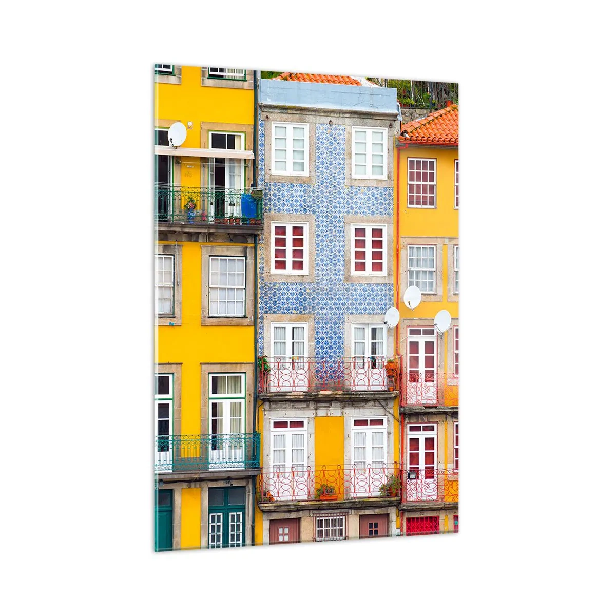 Glastavla - Bild på glas - Gamla stans färger - 50x70 cm