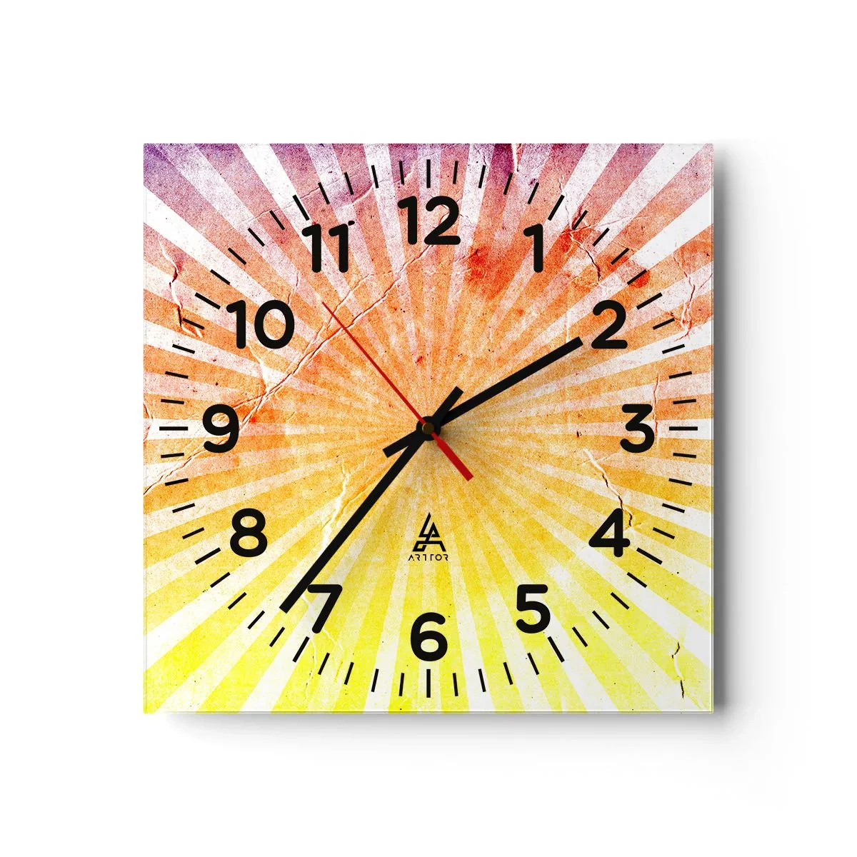 Väggklocka - Klocka på glas - Solupp- och nedgångar - 40x40 cm