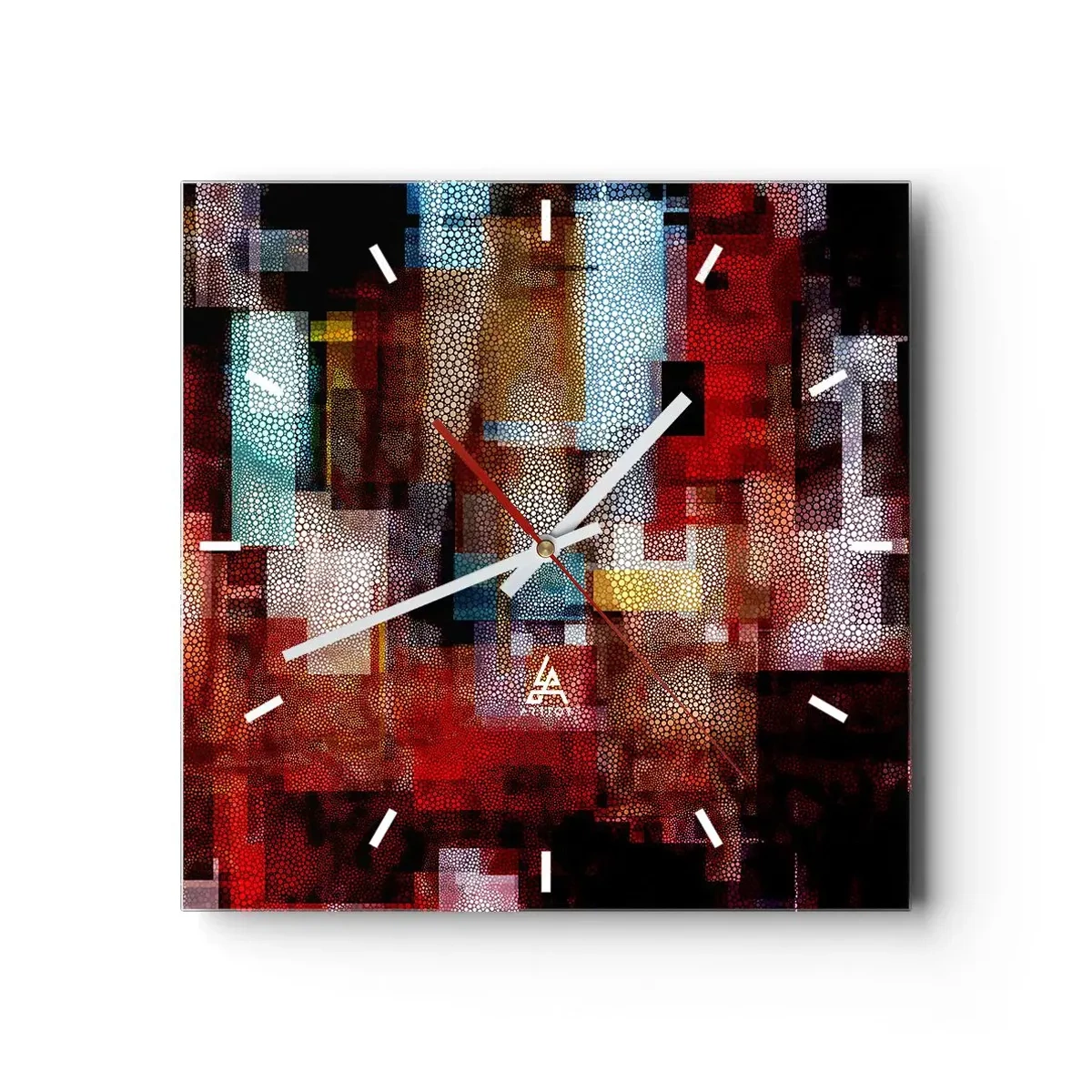 Väggklocka - Klocka på glas - Blandat och mixat - 30x30 cm