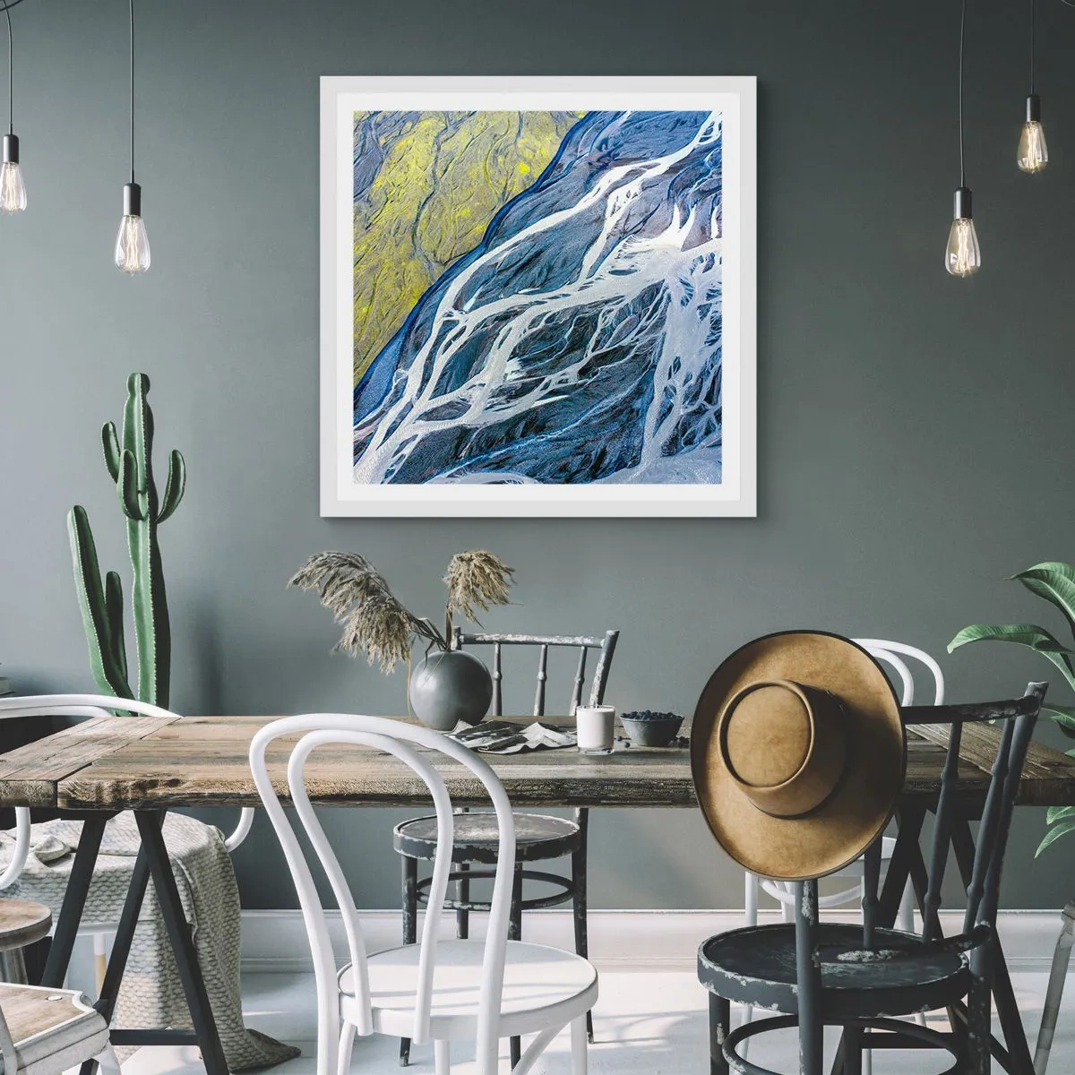 Affisch i vit ram - Naturens grottmålningar - 50x50 cm
