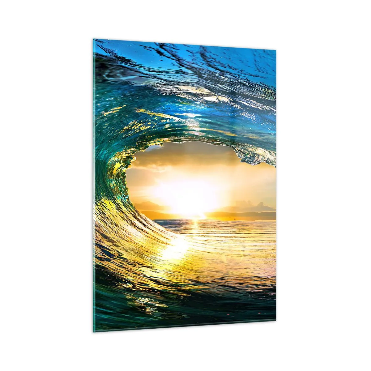 Glastavla - Bild på glas - I smaragd-guld kristall - 50x70 cm