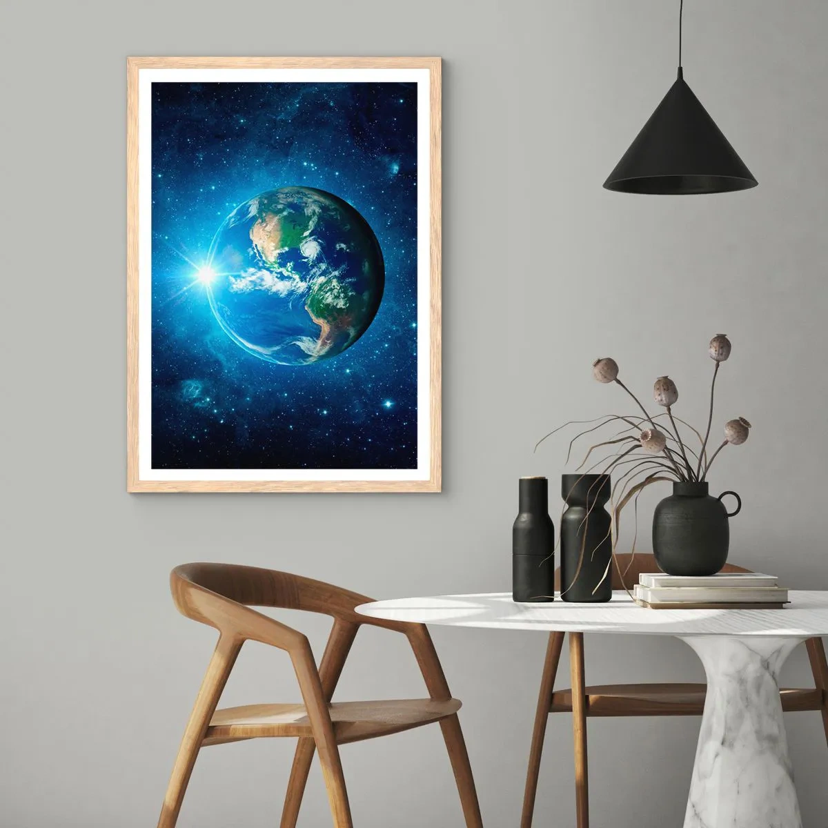 Affisch i ram av ljusek - Vi är i himlen - 50x70 cm