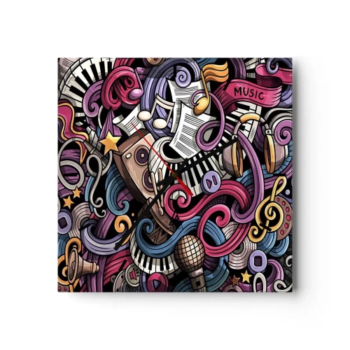 Väggklocka - Klocka på glas - Komplicerad melodi - 30x30 cm
