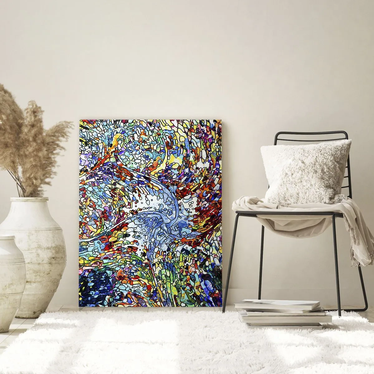 Glastavla - Bild på glas - Glasmålning - droppar  - 70x100 cm