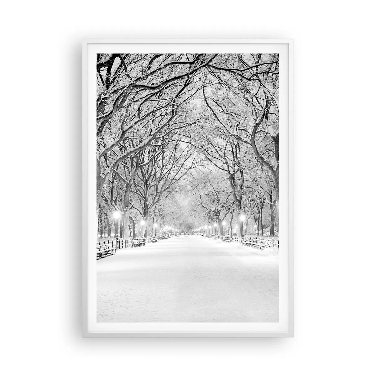 Affisch i vit ram - De fyra årstiderna - vinter - 70x100 cm