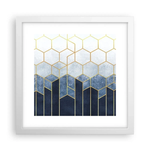 Affisch i vit ram - Komposition i synkoprytm - 30x30 cm