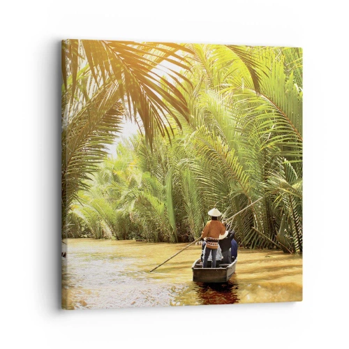 Canvastavla - Bild på duk - Genom en palmravin - 30x30 cm