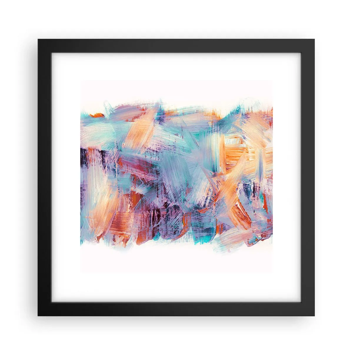 Affisch i svart ram - Färgglad röra - 30x30 cm