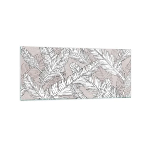 Glastavla - Bild på glas - Fjäderstorm - 120x50 cm