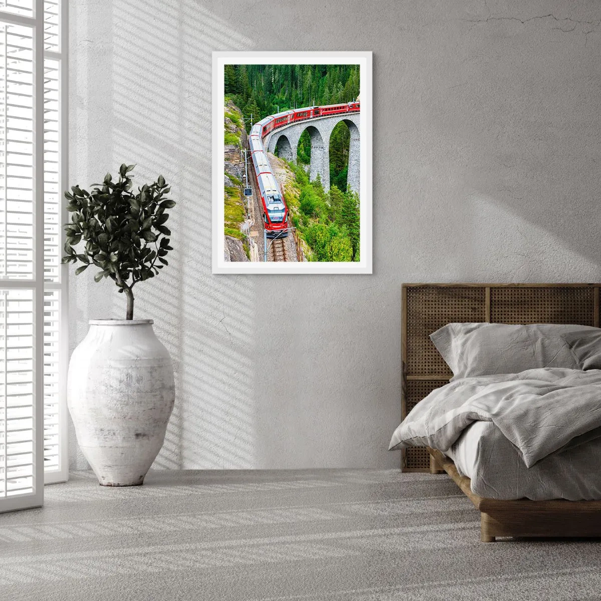 Affisch i vit ram - Dags för fjällutsikter - 70x100 cm