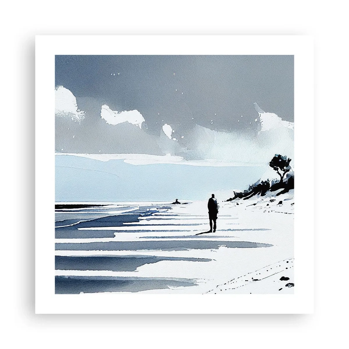 Affisch - Ensam - 50x50 cm