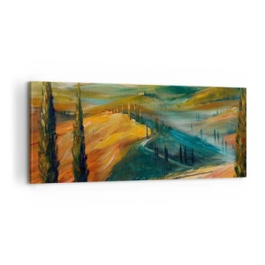 Canvastavla - Bild på duk - Toskanskt landskap - 100x40 cm
