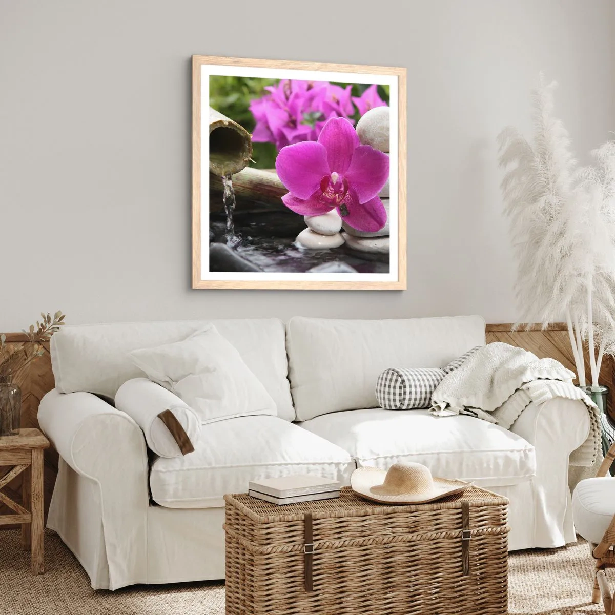 Affisch i ram av ljusek - Så kopplar du av - 60x60 cm