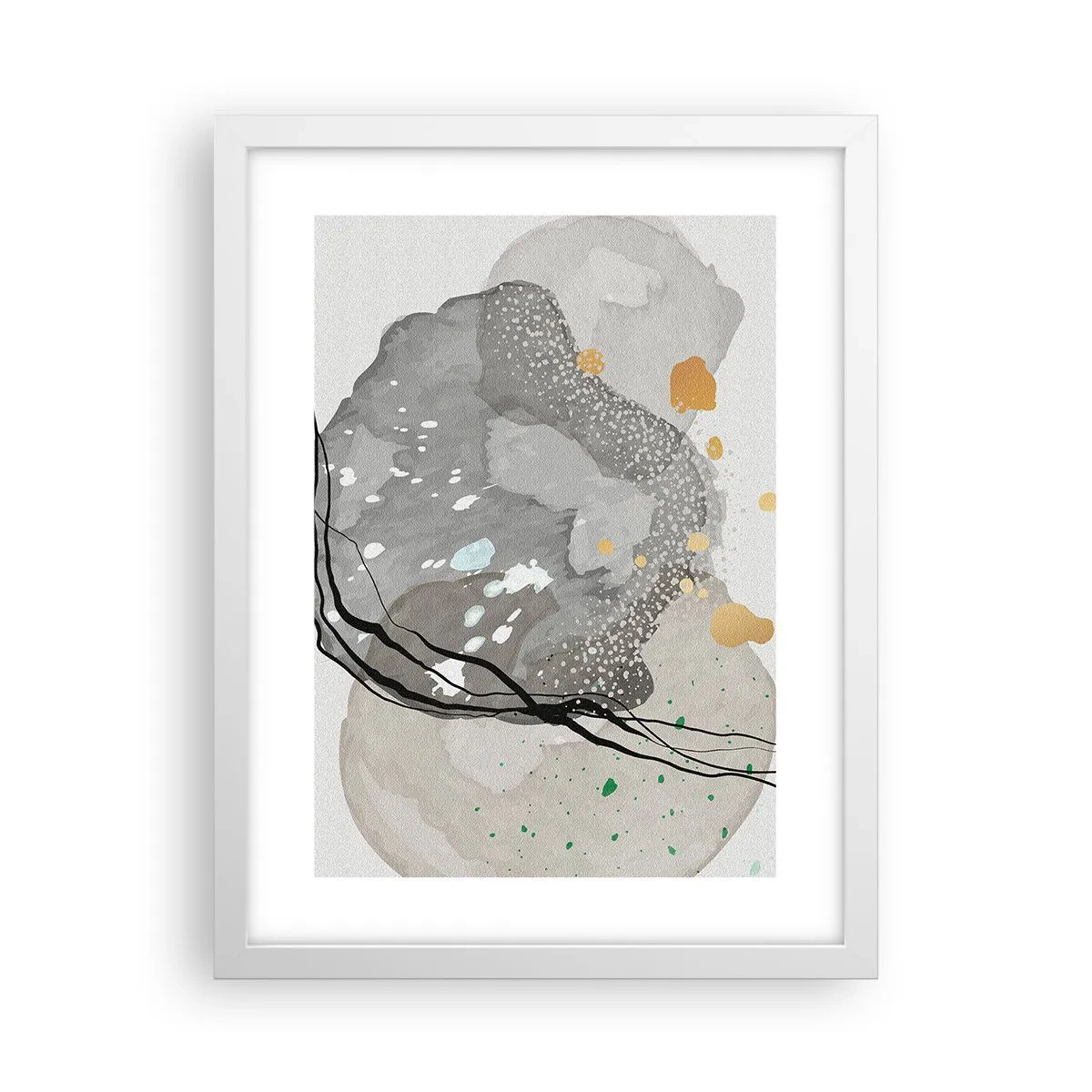Affisch i vit ram - Organisk komposition - 30x40 cm