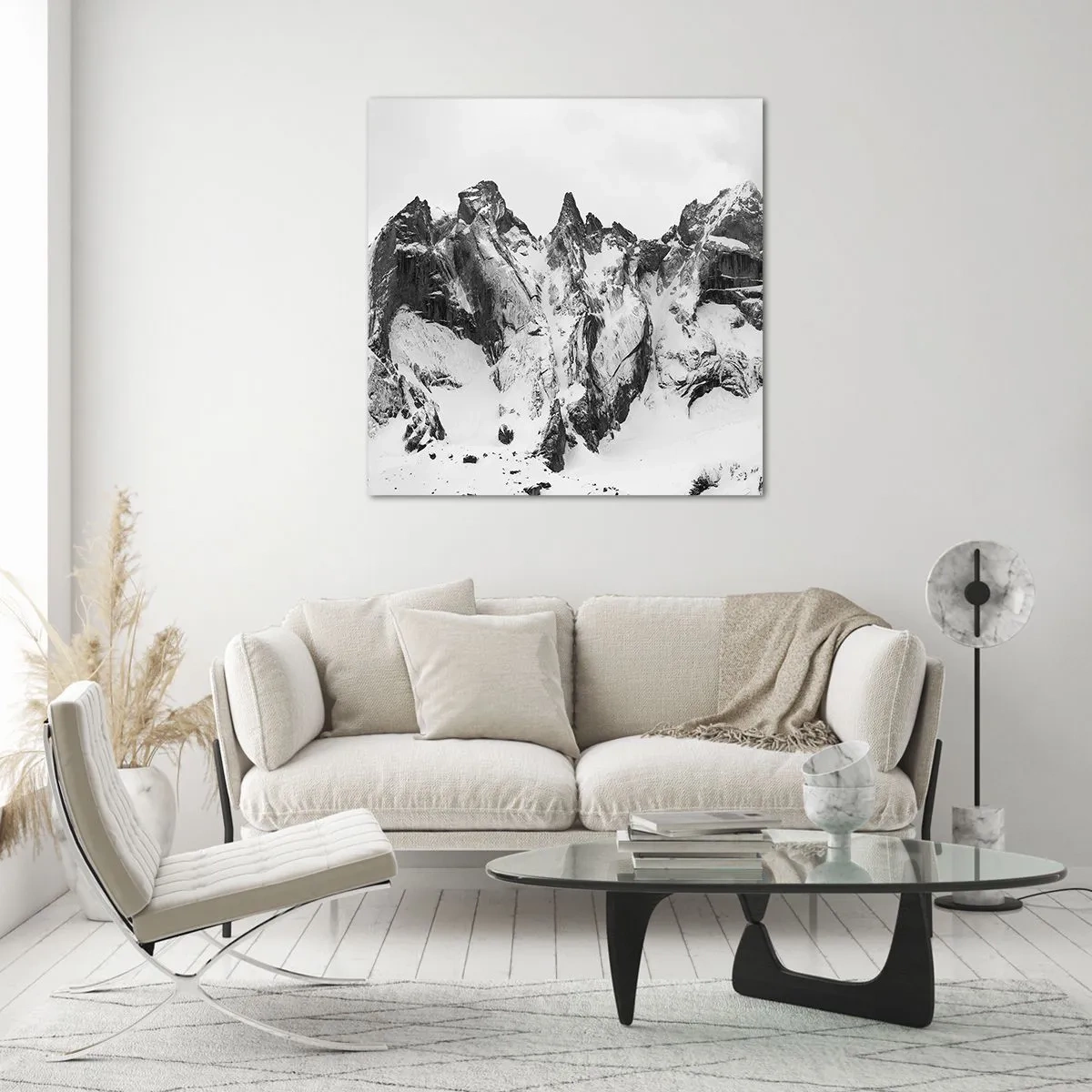 Glastavla - Bild på glas - Granitfarlig bergsrygg - 50x50 cm