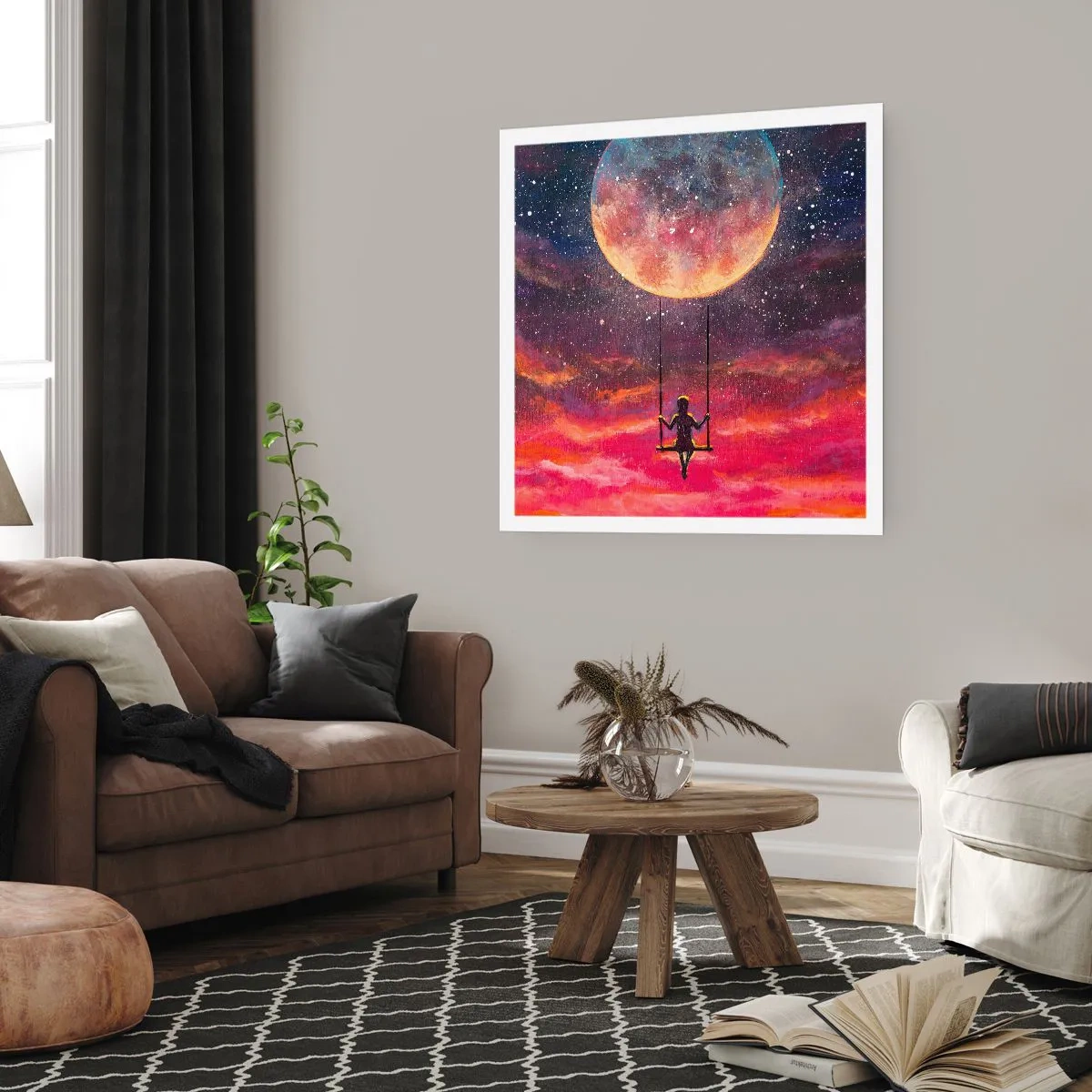 Affisch - Sväva i molnen - 40x40 cm