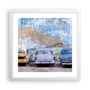 Affisch i vit ram - Veteranmöte - 40x40 cm