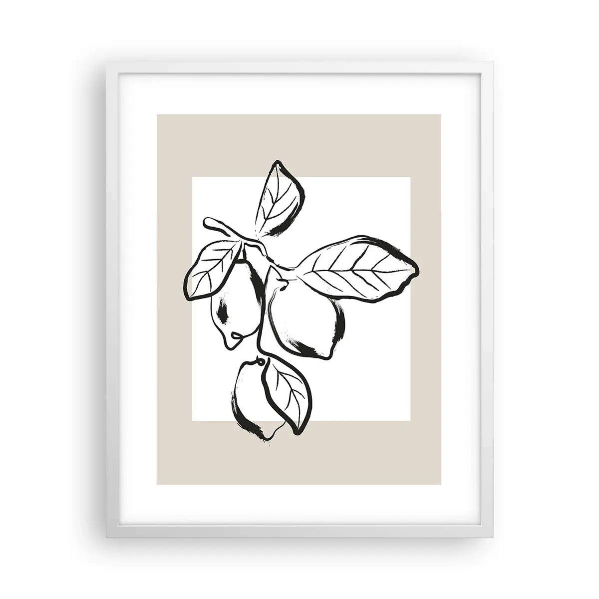 Affisch i vit ram - Där citronen mognar... - 40x50 cm