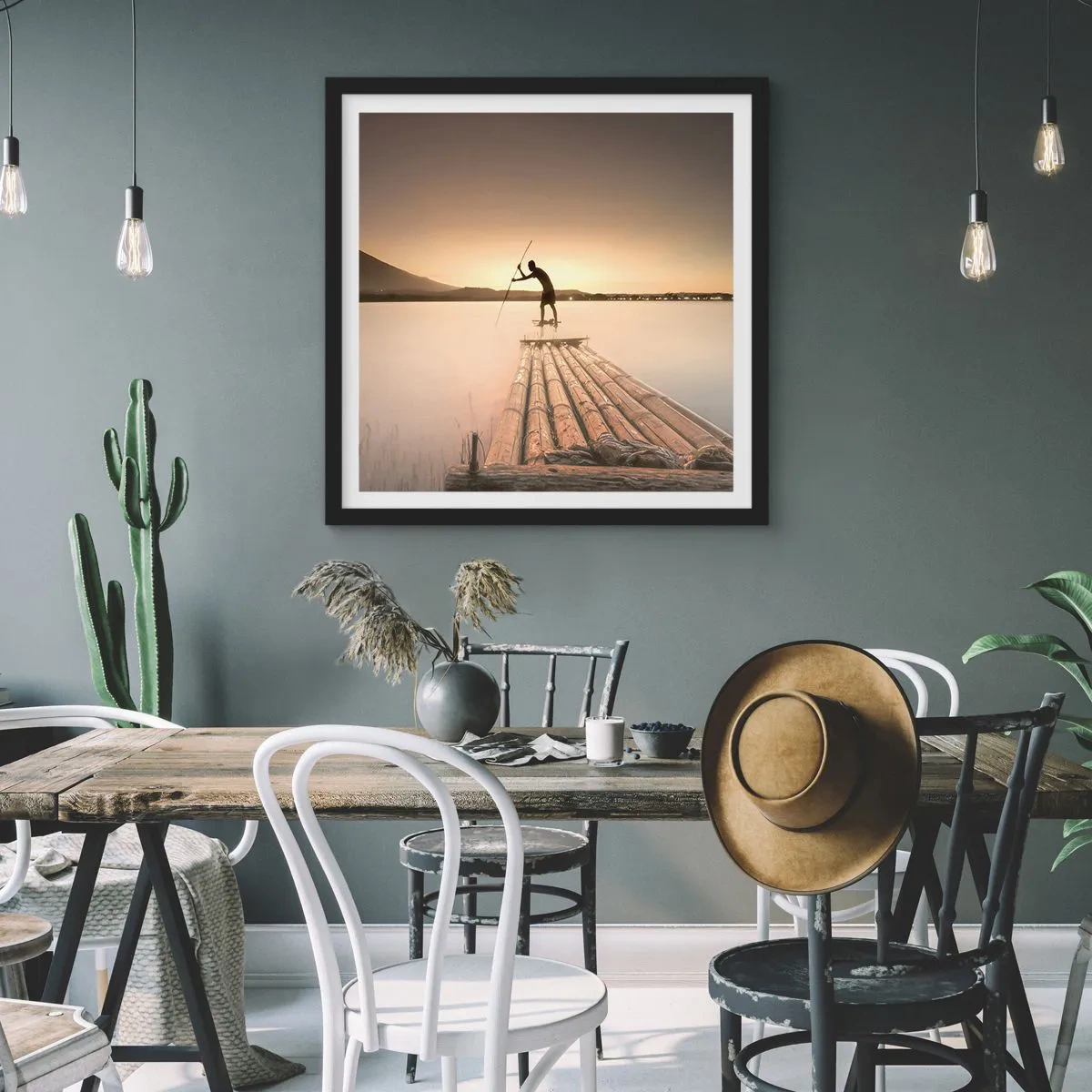 Affisch i svart ram - Före avkoppling - 60x60 cm