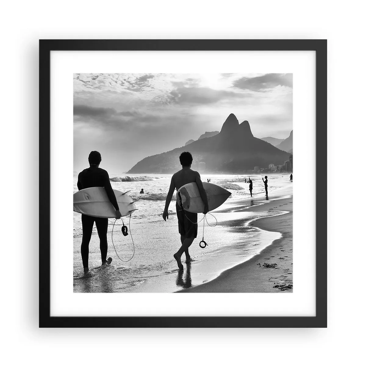 Affisch i svart ram - Samba för en våg - 40x40 cm