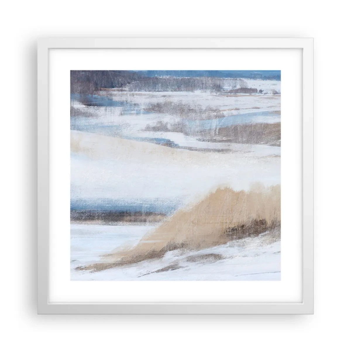 Affisch i vit ram - Vinterkomposition - 40x40 cm