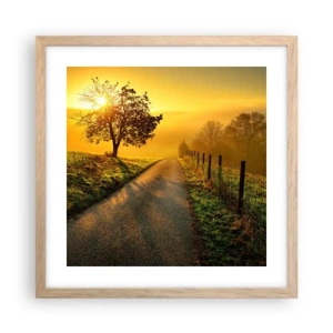 Affisch i ram av ljusek - Honungfärgad eftermiddag - 40x40 cm
