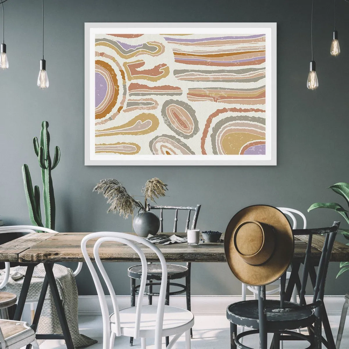 Affisch i vit ram - Färgglada tvärsnitt - 91x61 cm