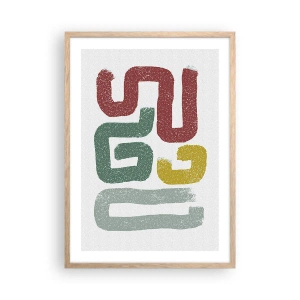 Affisch i ram av ljusek - På ett okänt språk - 50x70 cm