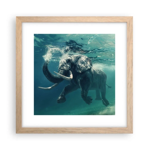 Affisch i ram av ljusek - Alla tycker om att simma - 30x30 cm