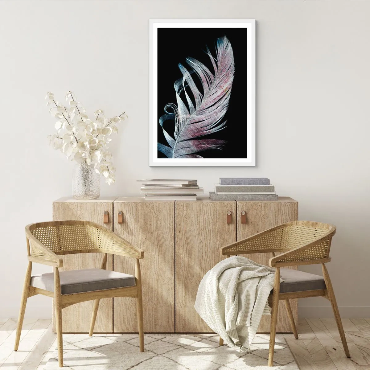 Affisch i vit ram - Tänk på smekning - 70x100 cm