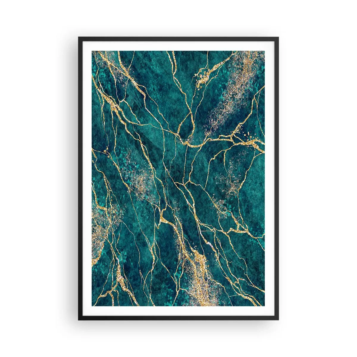 Affisch i svart ram - Guldåder - 70x100 cm