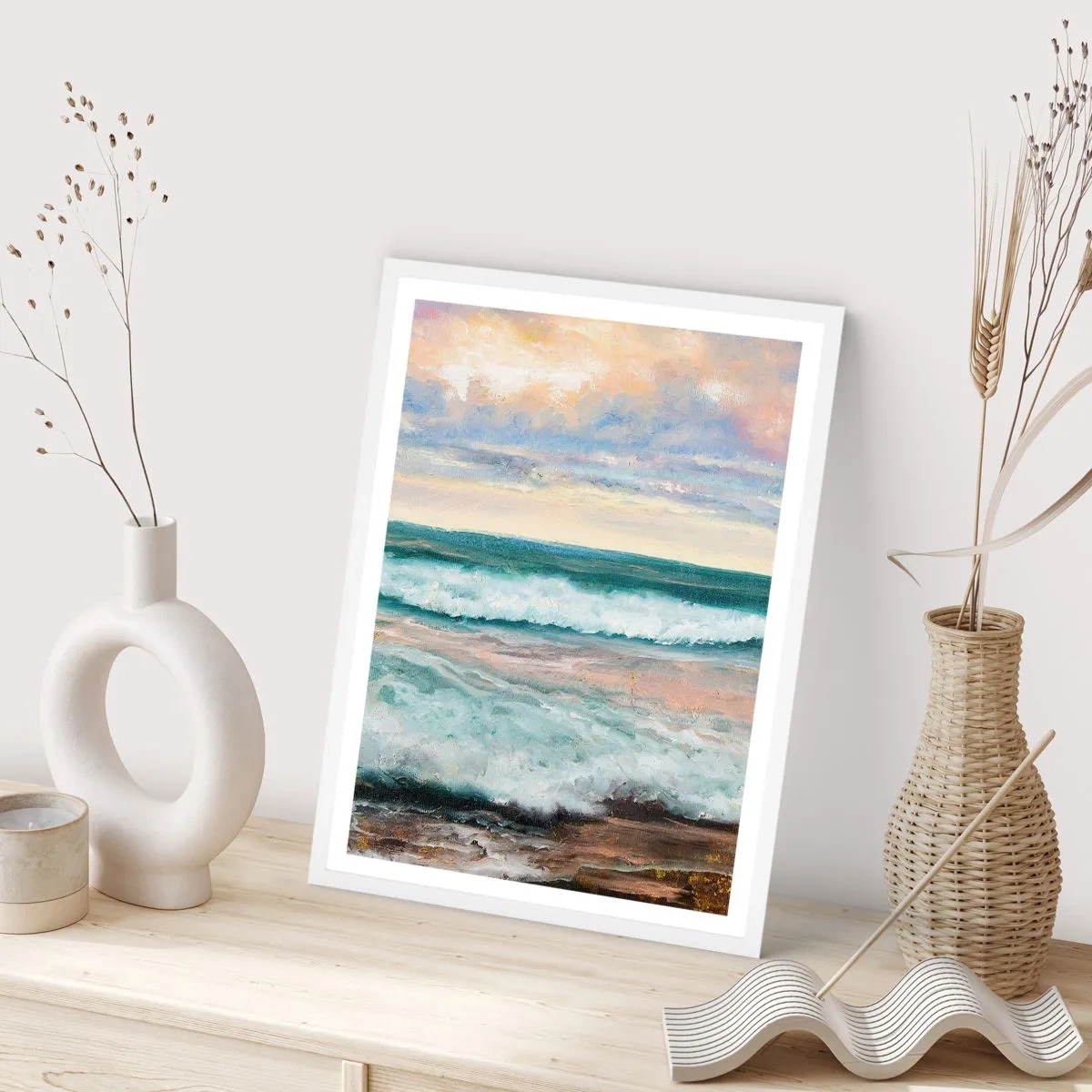 Affisch i vit ram - Här kan du släta ut din själ - 50x70 cm