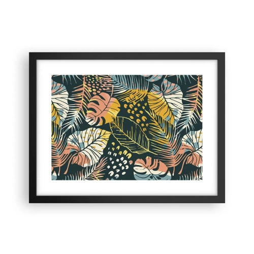 Affisch i svart ram - Lövfantasi - 40x30 cm