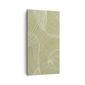 Canvastavla - Bild på duk - Intrikat abstraktion i vitt - 55x100 cm