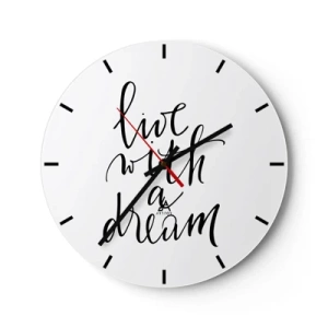 Väggklocka - Klocka på glas - Of course - 40x40 cm