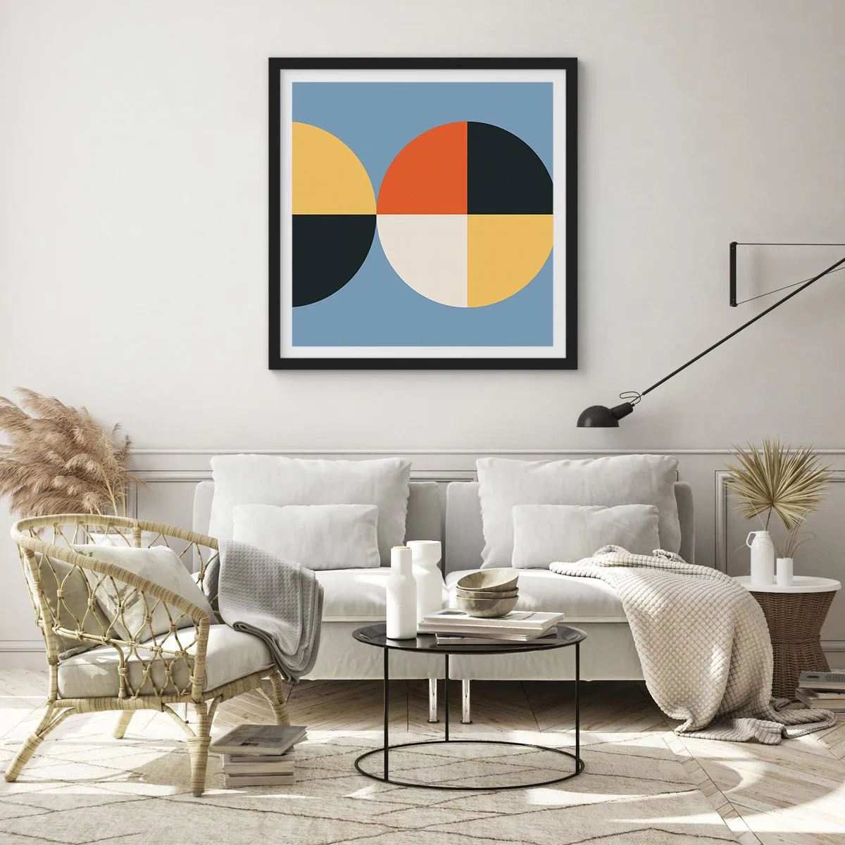 Affisch i svart ram - Titta och räkna - 60x60 cm