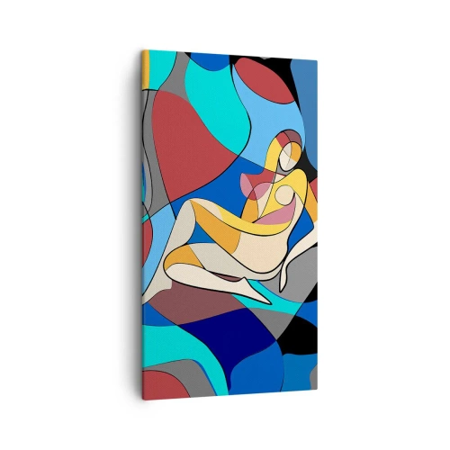 Canvastavla - Bild på duk - Kubistisk nakenbild - 45x80 cm