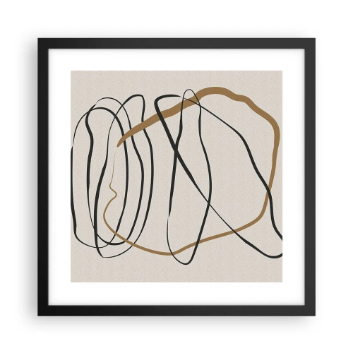 Affisch i svart ram - Komposition: besittande dans - 40x40 cm