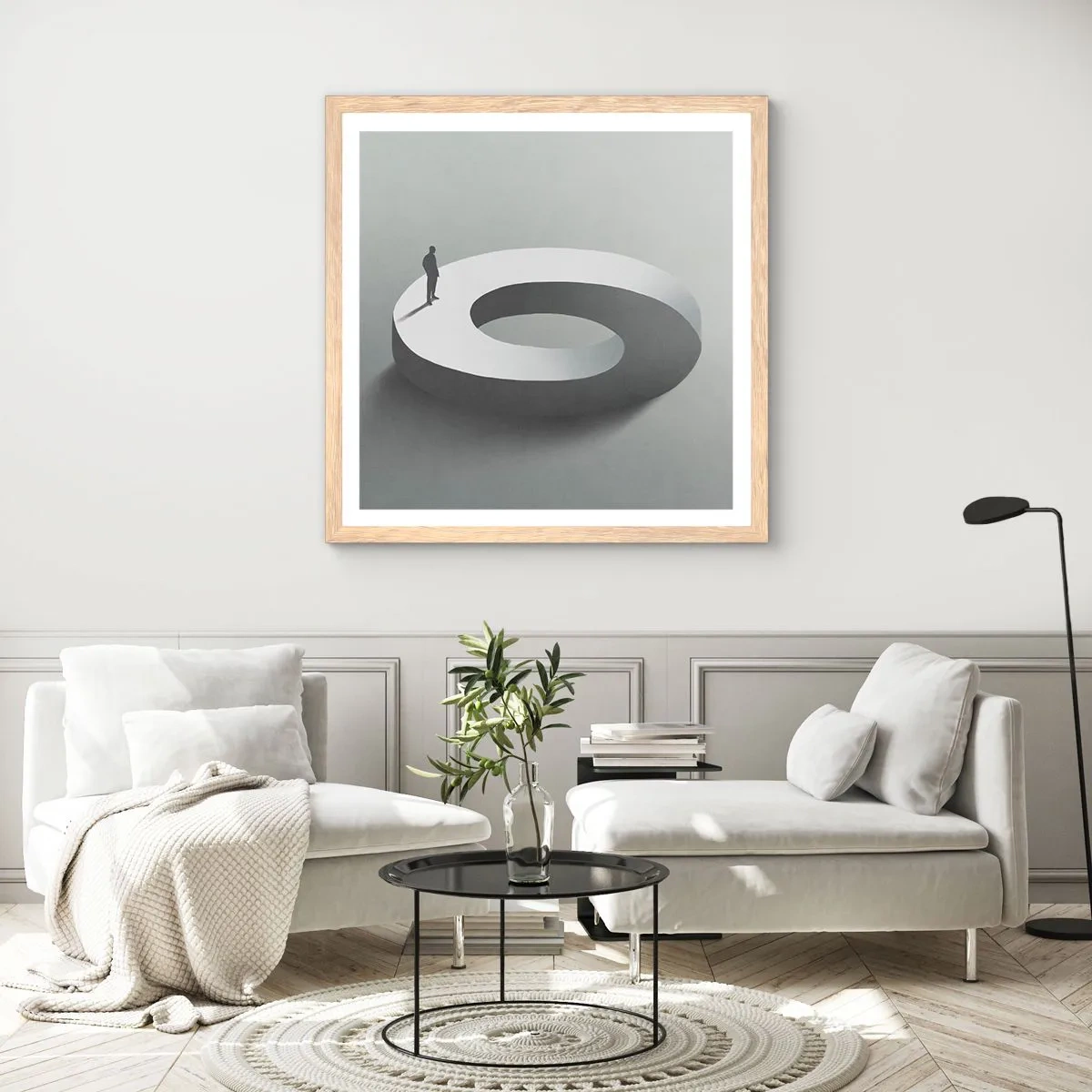 Affisch i ram av ljusek - Och försök att vara klok - 60x60 cm