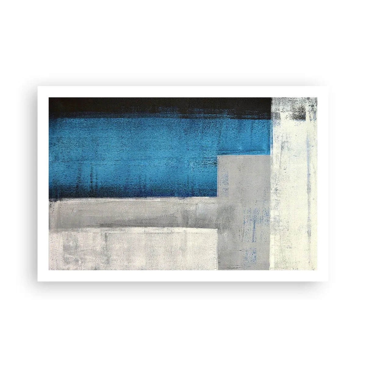 Affisch - Poetisk komposition av grått och blått - 91x61 cm