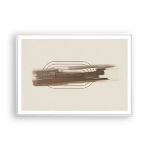 Affisch i vit ram - Grå blåst - 100x70 cm