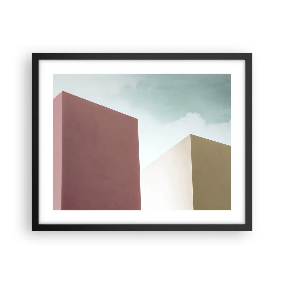 Affisch i svart ram - Geometri av en solig sommar - 50x40 cm