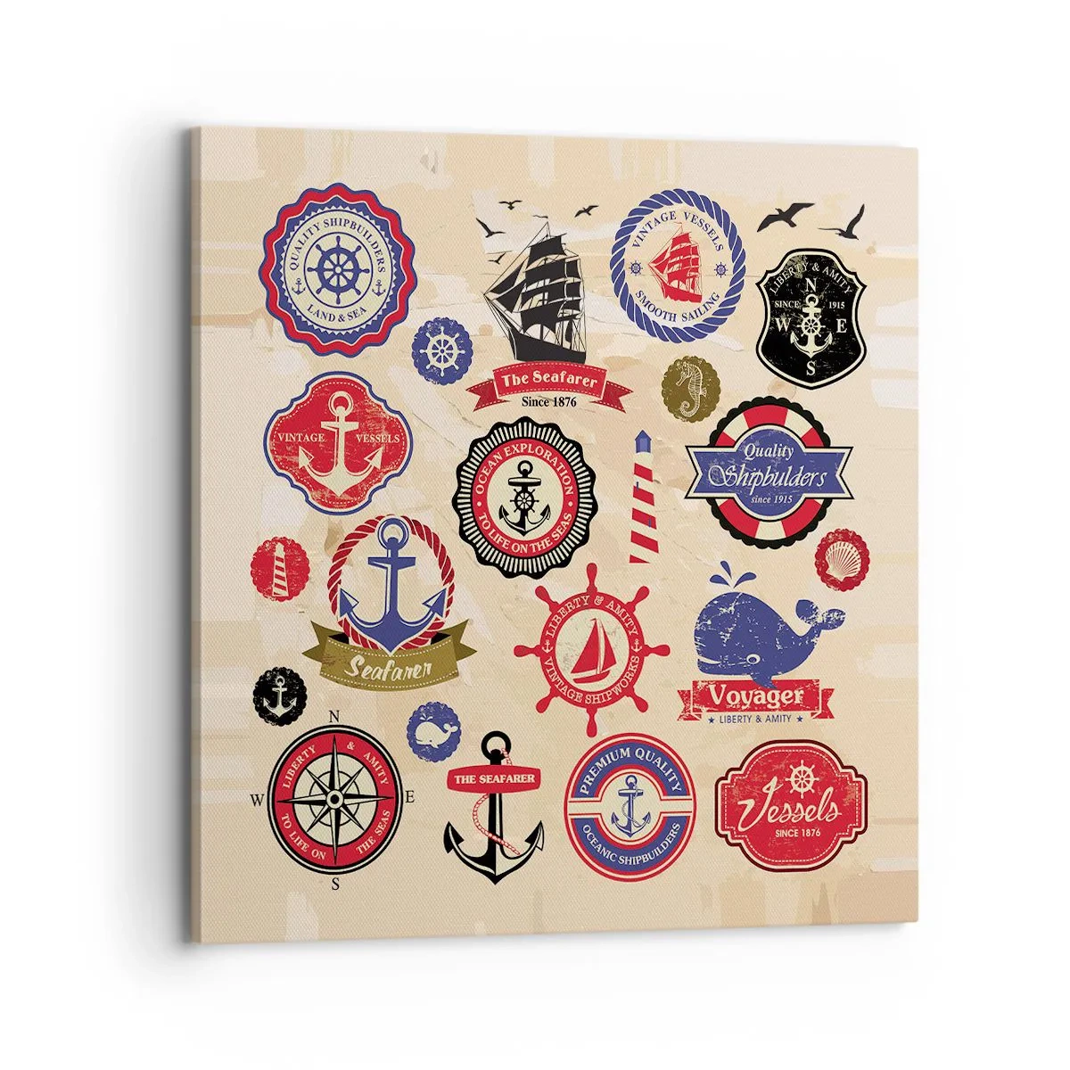 Canvastavla - Bild på duk - Seglarbroderskap - 70x70 cm