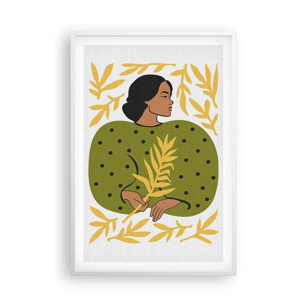 Affisch i vit ram - Hawaiiansk flicka - 61x91 cm